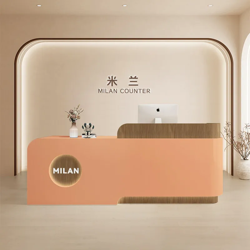 

Trendy Display Reception Desk Modern Nordic Reception Desk Storage Luxury Vintage Bancone Commercial Furniture