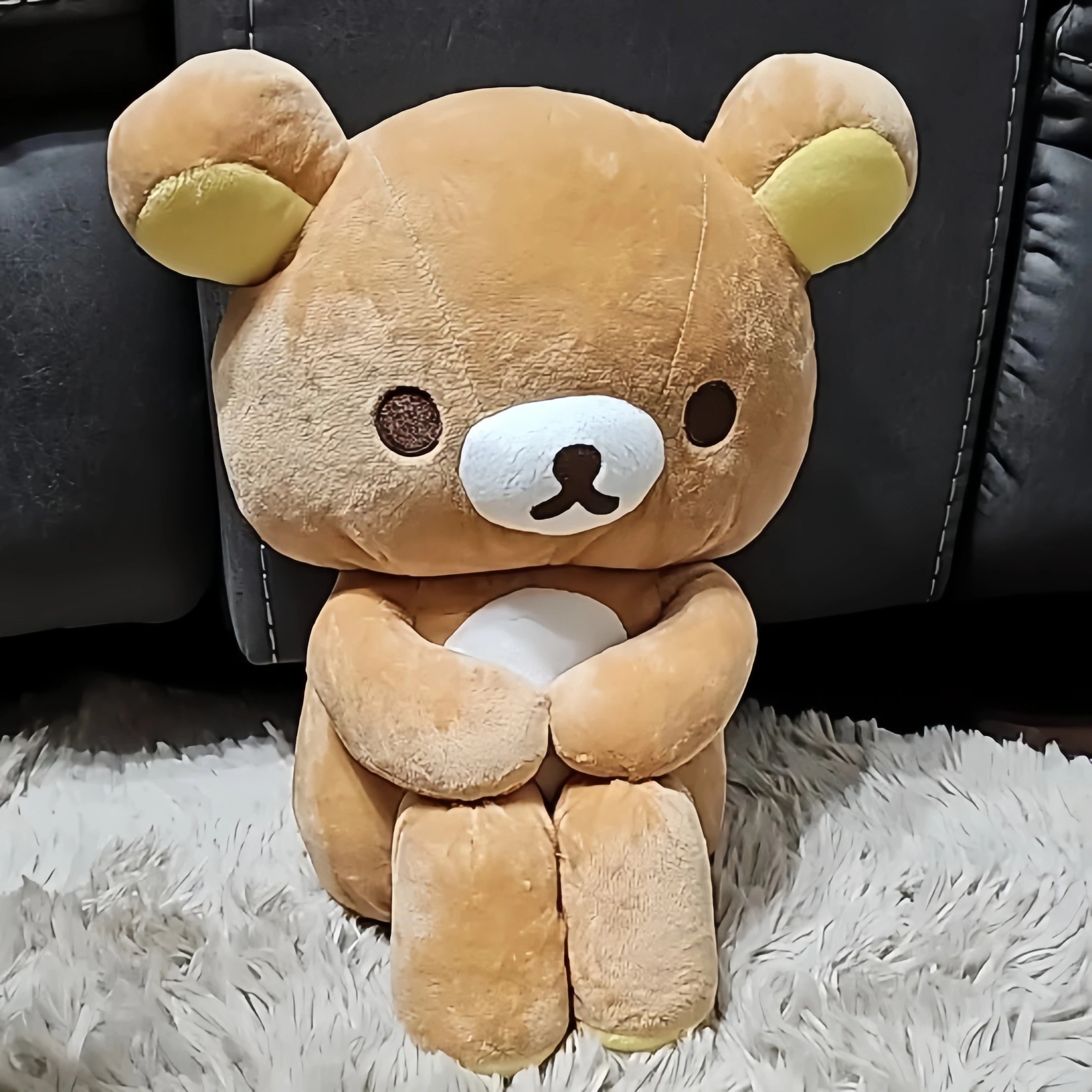 

Очаровательная плюшевая игрушка Рилаккума, мягкая набивная кукла-медведь, мультяшный обнимашный аниме-плюш, подарок для фанатов, декор для дома