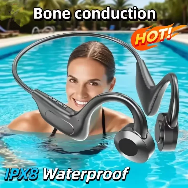 Nouveaux écouteurs de natation à conduction osseuse 2026 Bluetooth 5.4 étanches sans fil non intra-auriculaires avec carte intégrée pour le sport