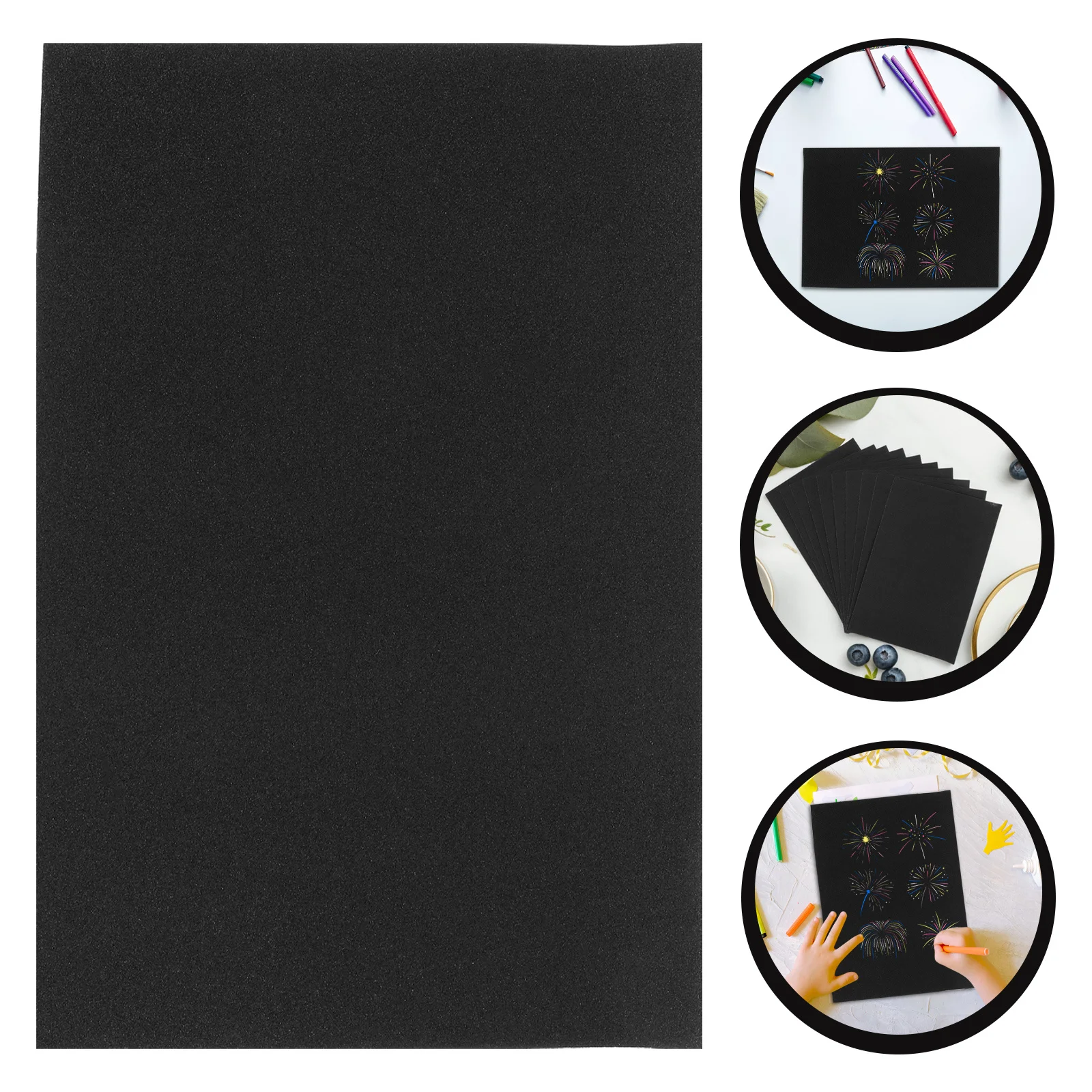 

10Pcs Sandpaper Paper Black Sandpaper Sheets for Graffiti Oil Painting DIY Crafts Scrapbooking Black Drawing Paper Art Supplies
