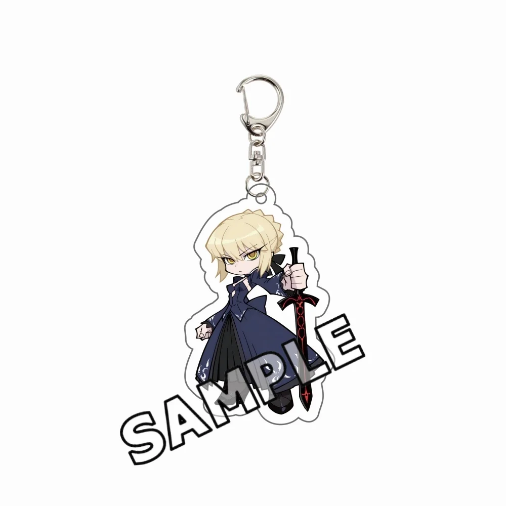 Fate Heroic Spirit Acrylic Keychain, FGO Servant Keychai, Saber Altria, Gilgamesh, Archer Emiya, Jeanne d'Arc Bag Pendant for Fa