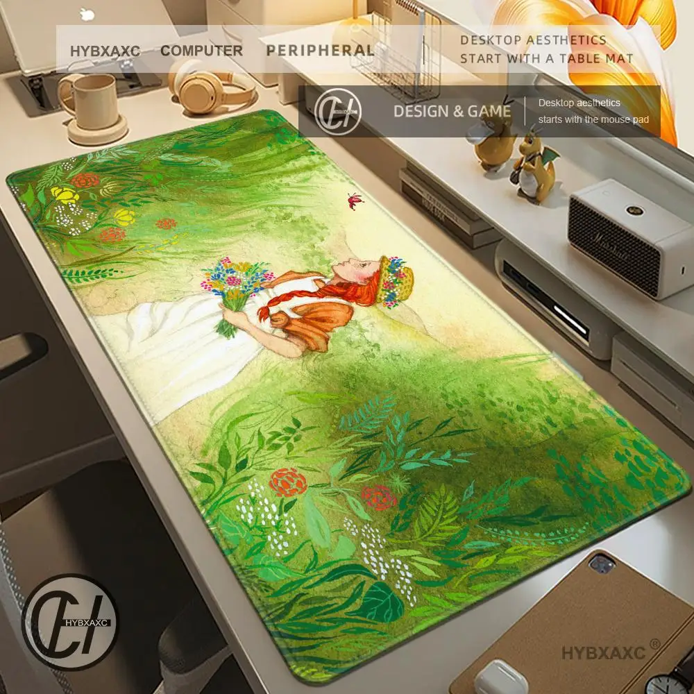 

Коврик для мыши A-Anne of Green Gables Anne Shirley для геймера, профессиональный нескользящий коврик для мыши, игровой коврик с запирающимся краем, коврик для компьютерной клавиатуры