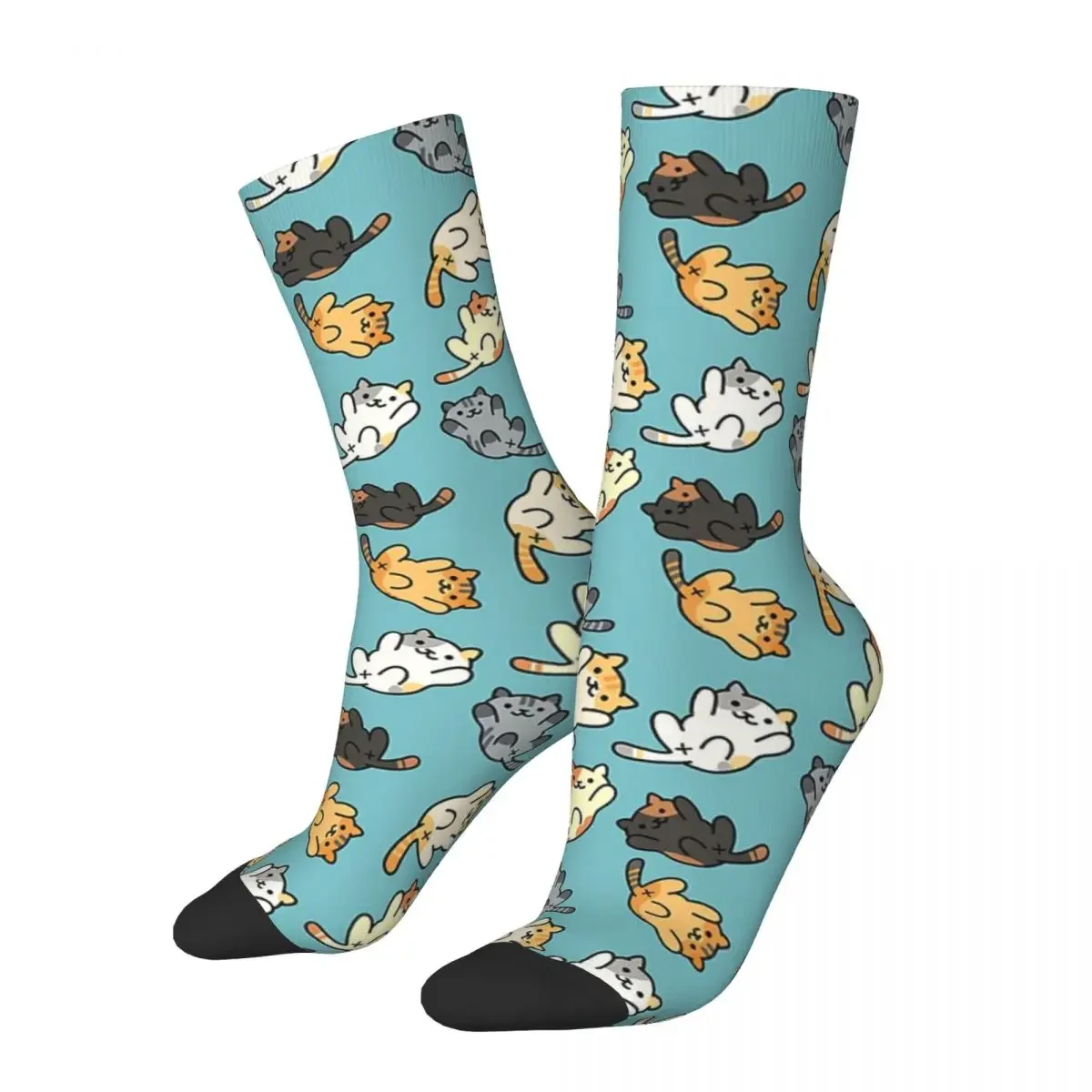 

Neko Portals Neko Atsume Cats Socks Harajuku High Quality Stockings All Season Long Socks Accessories for Unisex Gifts