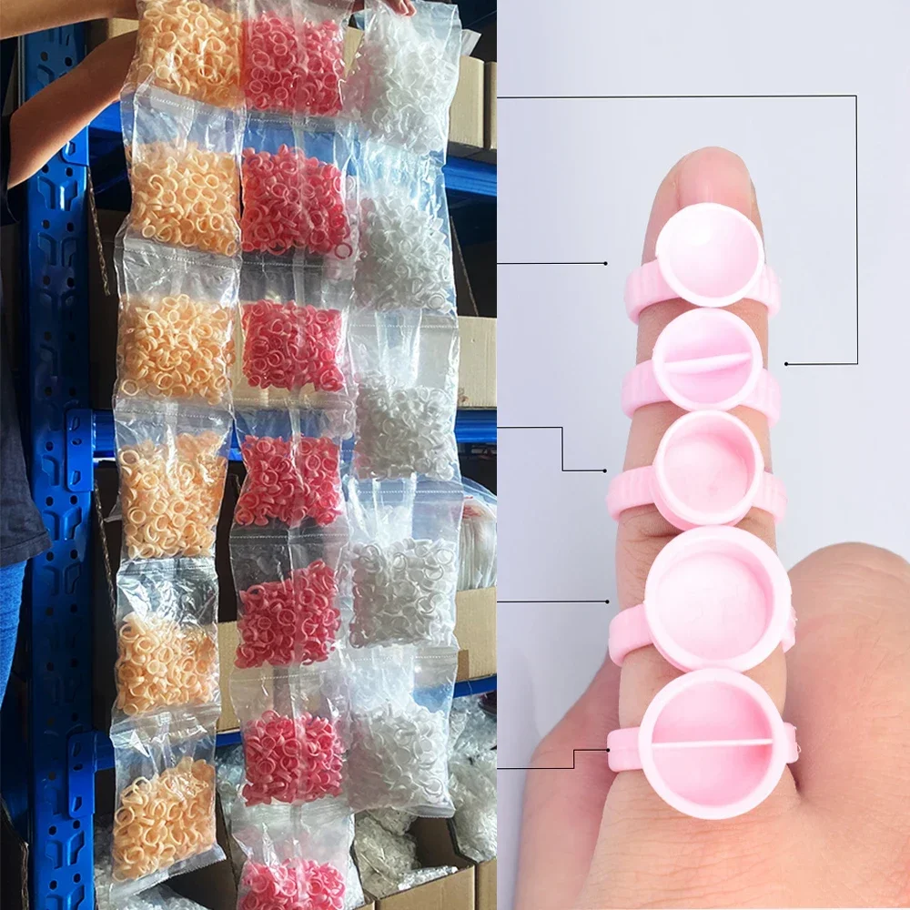 

100pcs Disposable Microblading Pigment Glue Rings Tattoo Ink Holder S/M/L Eyebrow Makeup Accessories Eyelash Extension Glue Cups