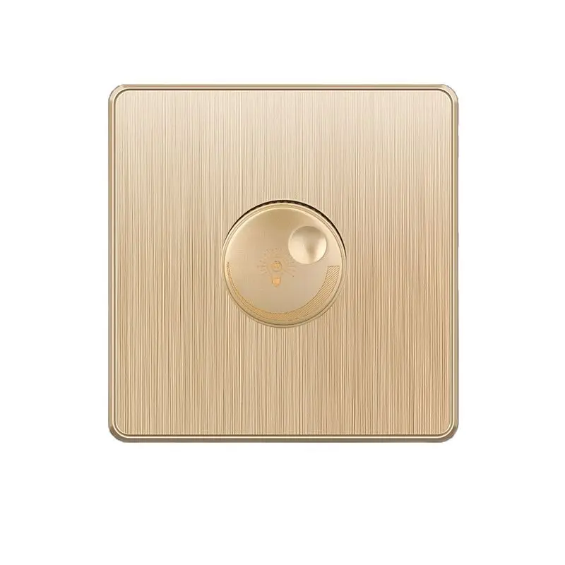 Gold Brushed PC UK British Standard Malta African Electrical Wall Switches Dimmer Fan Water Heater Doorbell Curtain Switch