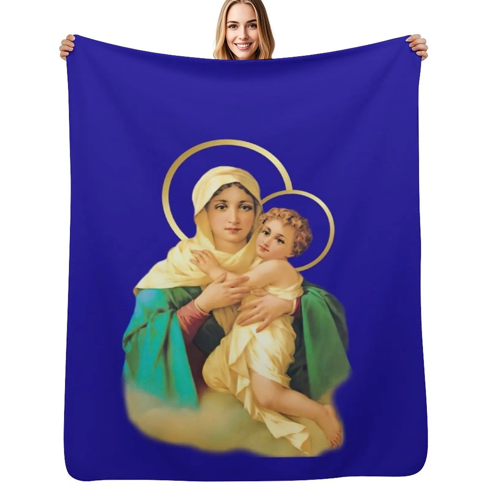 Manta de la Virgen María de Schoenstatt, Virgen María, Santa Católica, 2020-020, manta suave y peluda para dormitorio, sala de estar