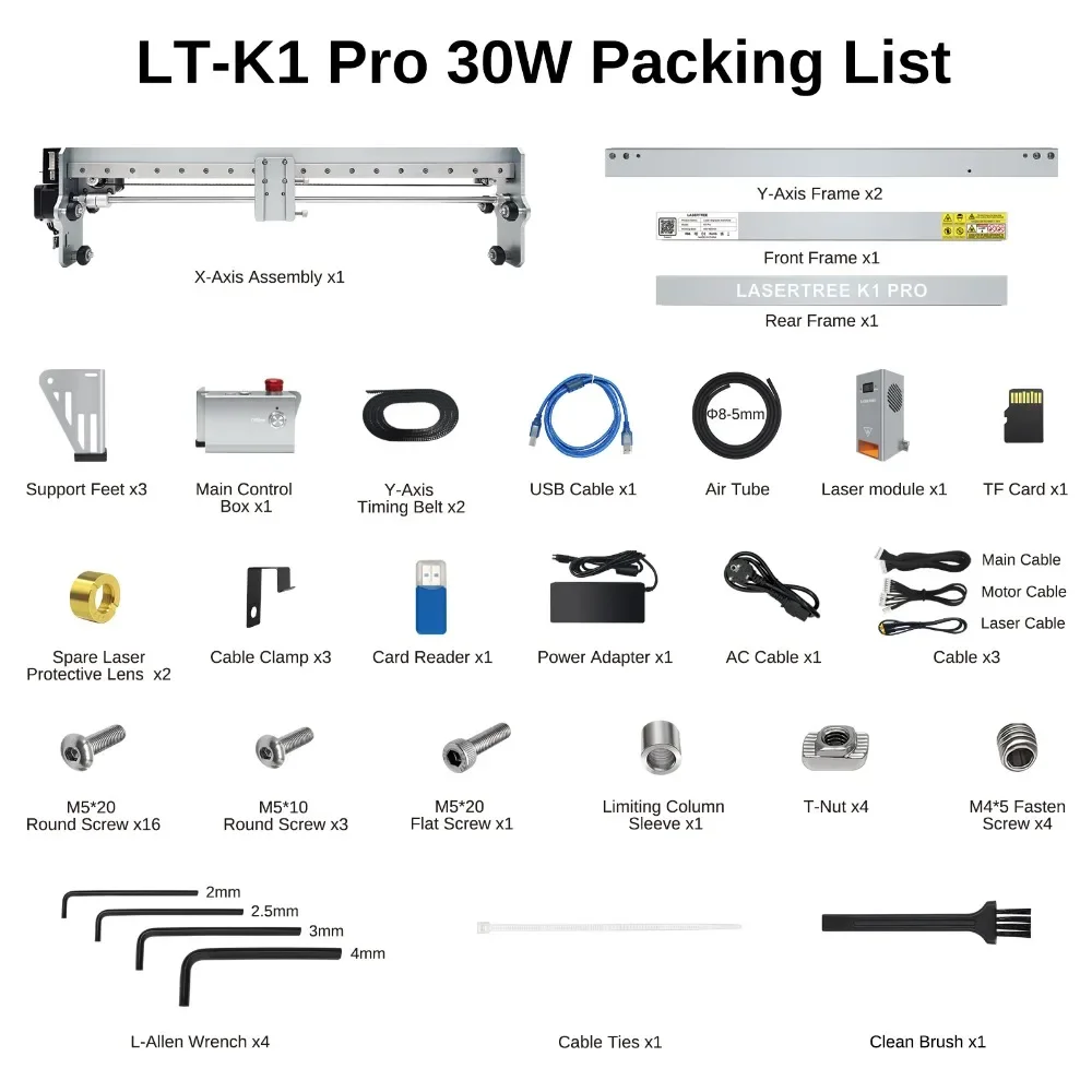 Yyhc pohon LASER K1 PRO 30W daya optik 4040 CNC mesin pemotong Laser pengukir untuk kayu lapis akrilik MDF kulit logam kayu DIY