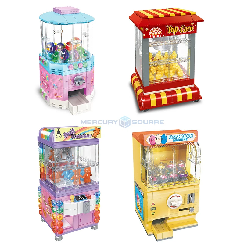 Candy Popcorn Klaue Gashapon Maschine Bausteine MOC JJ9076-JJ9079 Modell Ziegel Vergnügungseinrichtungen DIY Spielzeug Ideen Geschenk Kinder
