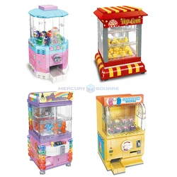 Candy Popcorn Claw Gashapon Machine Building Blocks MOC JJ9076-JJ9079 Model Bricks Amusement Facilities DIY Toy Ideas Gift Kids
