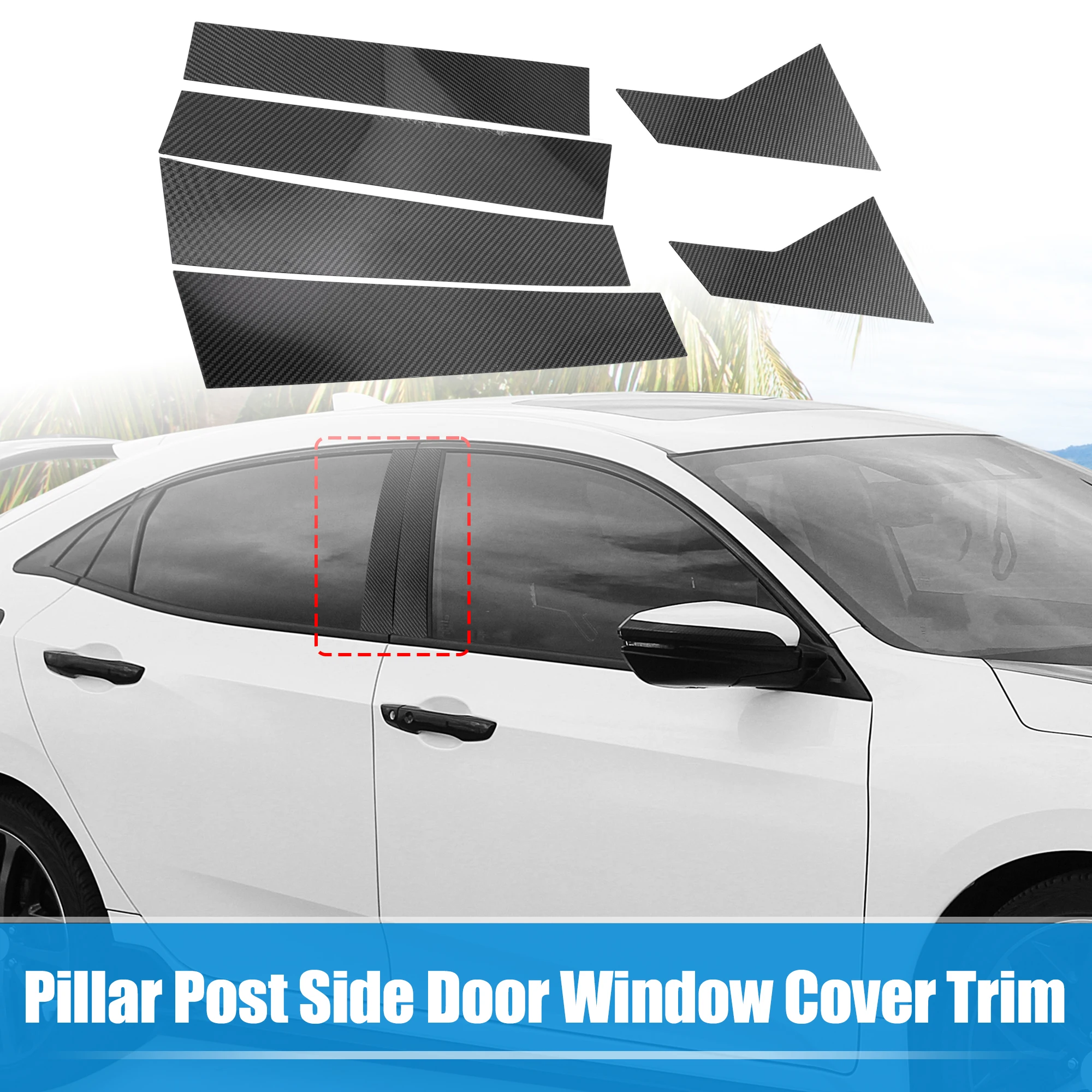 

Автомобильные столбы X Autohaux 6 шт., наклейки на дверь, окно, панель обшивки для Honda Civic Sedan 10 поколения 2016-2021, внешние аксессуары