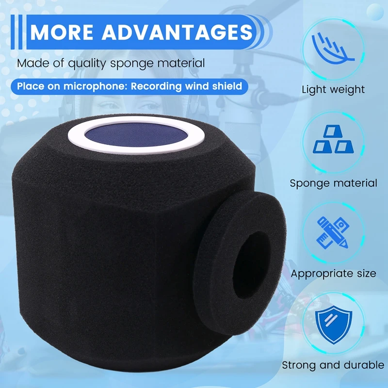 BNVN-Microphone Wind -Filter Shield Acoustic لاستوديوهات التسجيلات وميكروفون ممتص للصوت