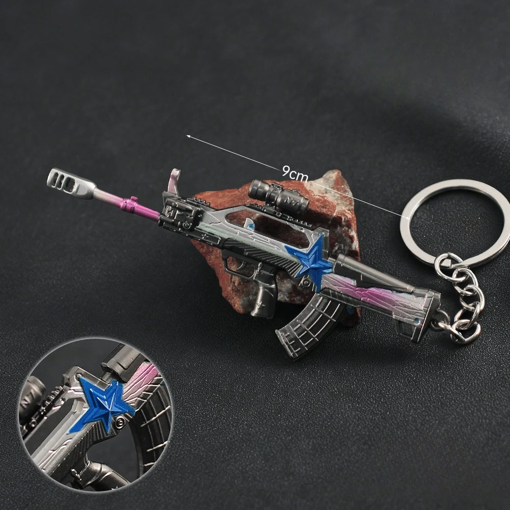 9cm/3.5in Delta Force Mini Steel Will Alloy Gun Model Toy Keychain Accessories Gift for Boy Desktop Display Ornaments Collection
