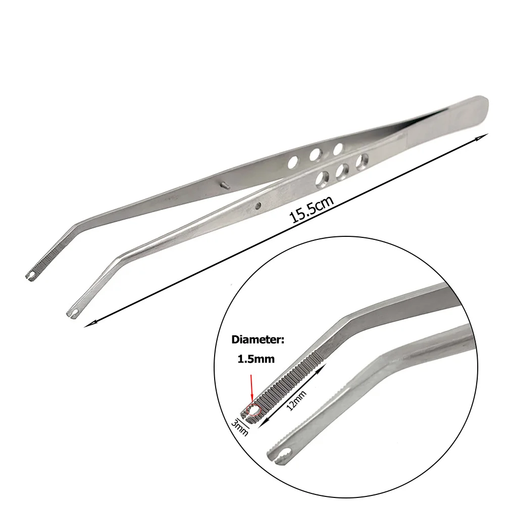 

Stainless Steel Serrated Surgical Stitching Tweezers Cotton Dressing Forceps College Medical Dental Instruments Reusable