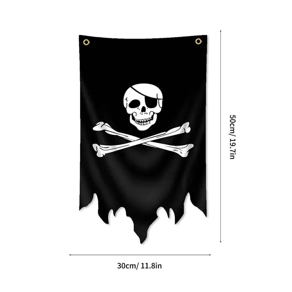 30X50 سنتيمتر جولي روجر القراصنة الأسود Blackjack العلم البوليستر المطبوعة راية نسيج جاك رفخام الجمجمة العظام أعلام هالوين ديكور
