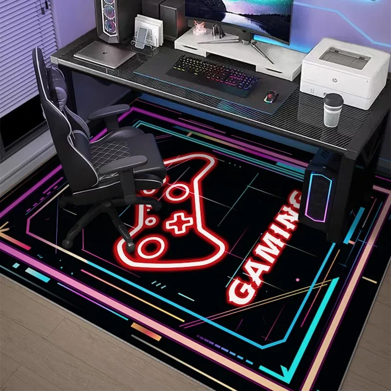 

Gaming Room Carpet Non-slip Dirt-resistant Wear-resistant Floor Mat Handle Pattern Bedroom Rug Large Size Home Decoration Mats