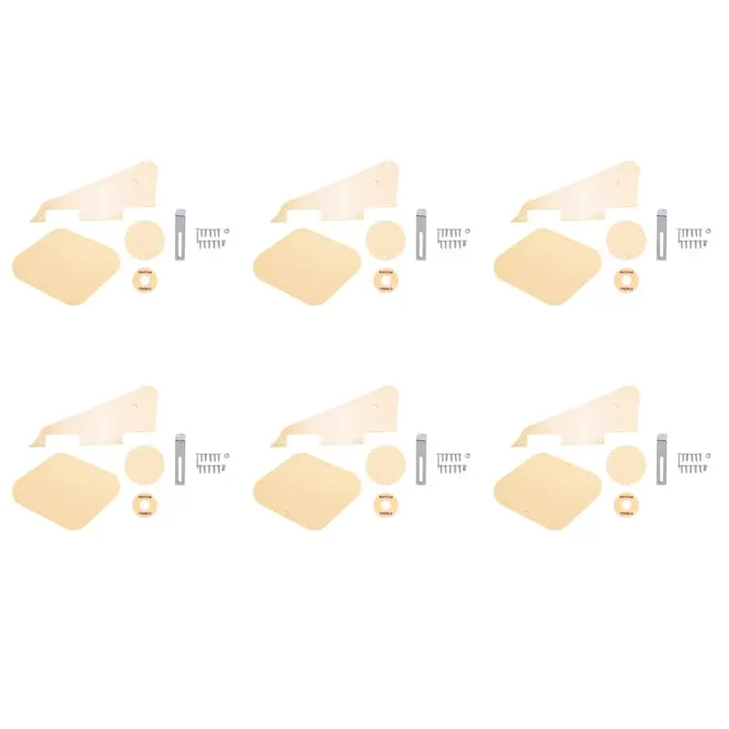 AEF6-6Set Yellow Pickguard Cavity Switch Covers Pickup Selector Plate Bracket Screws Fit Les Paul Guitar Style Kit