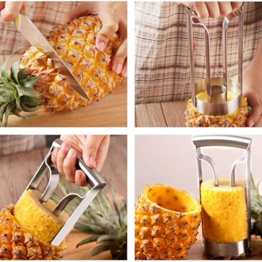 Stainless Steel Pineapple Cutter Corer Peeler Fruit Slicer Corer Remover Kitchen Tool for Easy and Efficient Tropical Fruit Pre