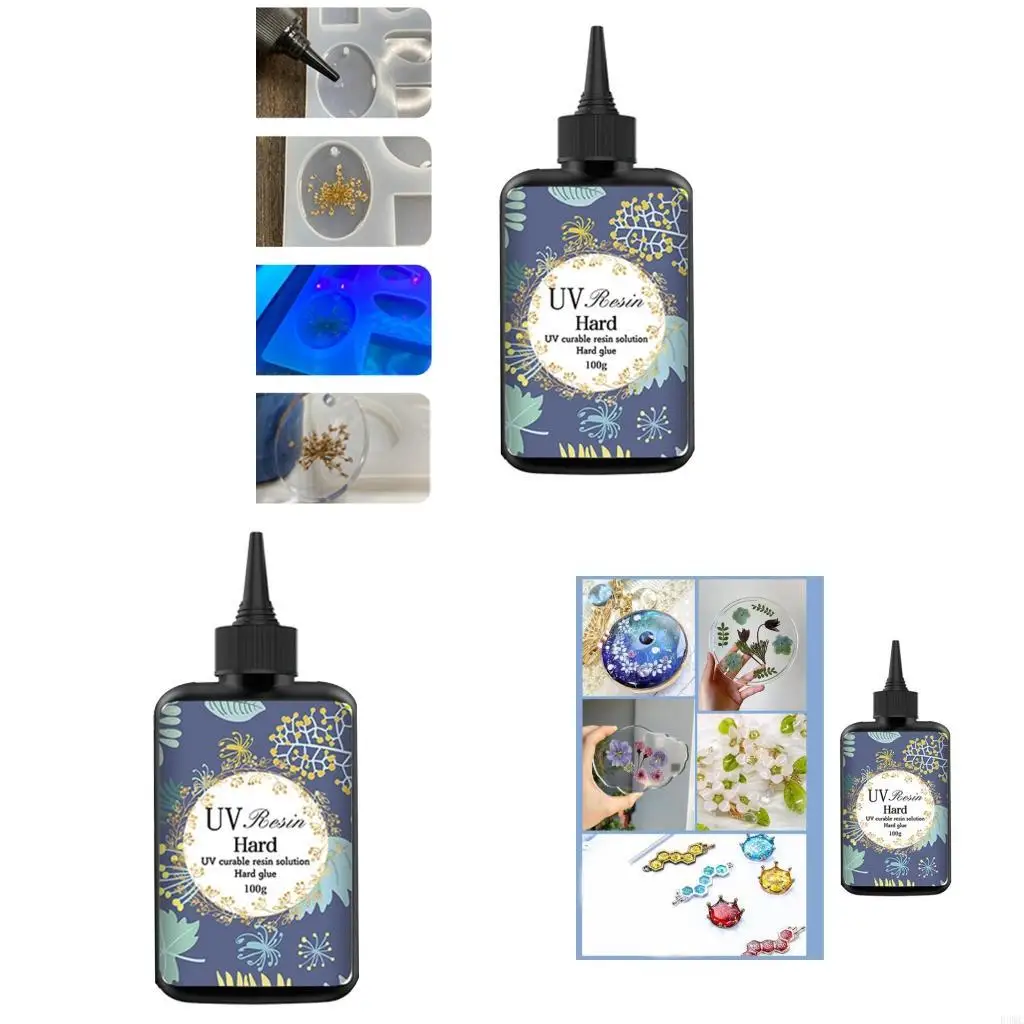 R3MC 100ml Quick Cure Low Odor UV Resin for DIY Projects High Fast Curing Epoxy for Night Use Jewelry Tool