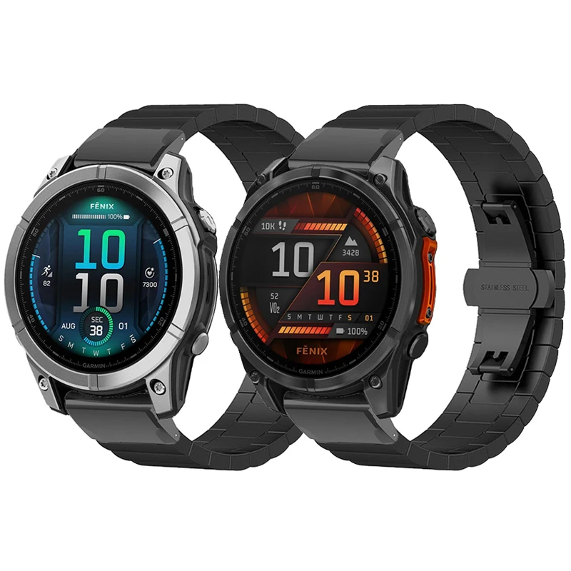 

Ремешок для часов из нержавеющей стали для Garmin Fenix 8 47 мм, металлический ремешок для Garmin Fenix 7 6 5, быстросъемные браслеты Epix Pro, браслет 47 мм