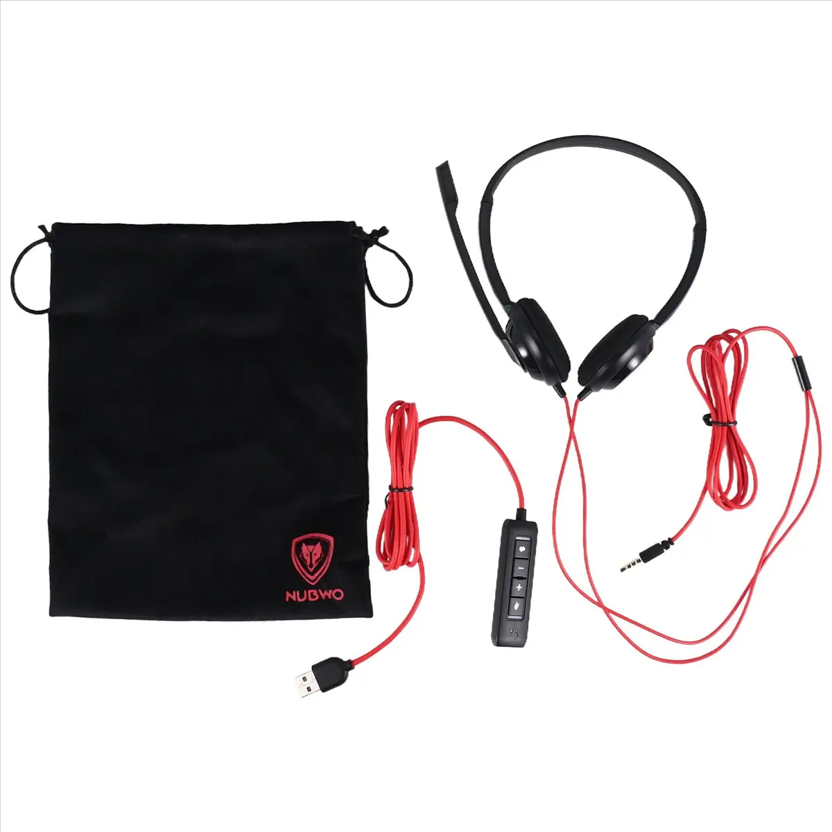 【DT56】USB Headset with Noise Cancelling Microphone for Laptop Computer, On-Ear Wired Call Center Headset for Boom