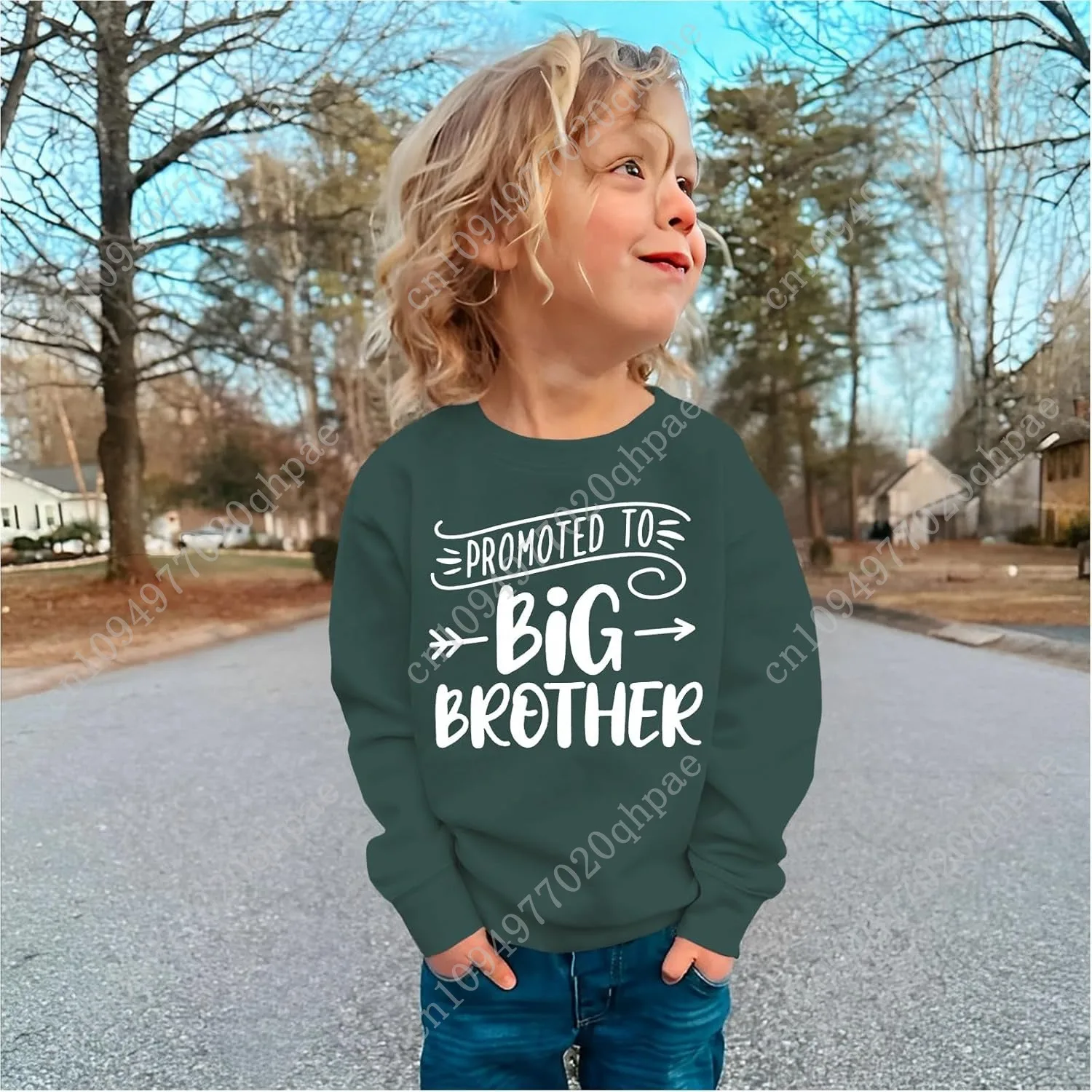 تمت ترقيته إلى Big Brother، سويت شيرت للأطفال الصغار، بلوفر بأكمام طويلة، قميص Big Bro Top Fall Clothes #4