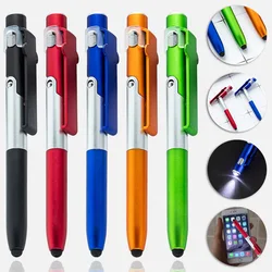 4 In 1 Multifunction Ballpoint Pen With With Led Light Fold Phone Holder Night Read Writing Pencil Creativity Student Stationery