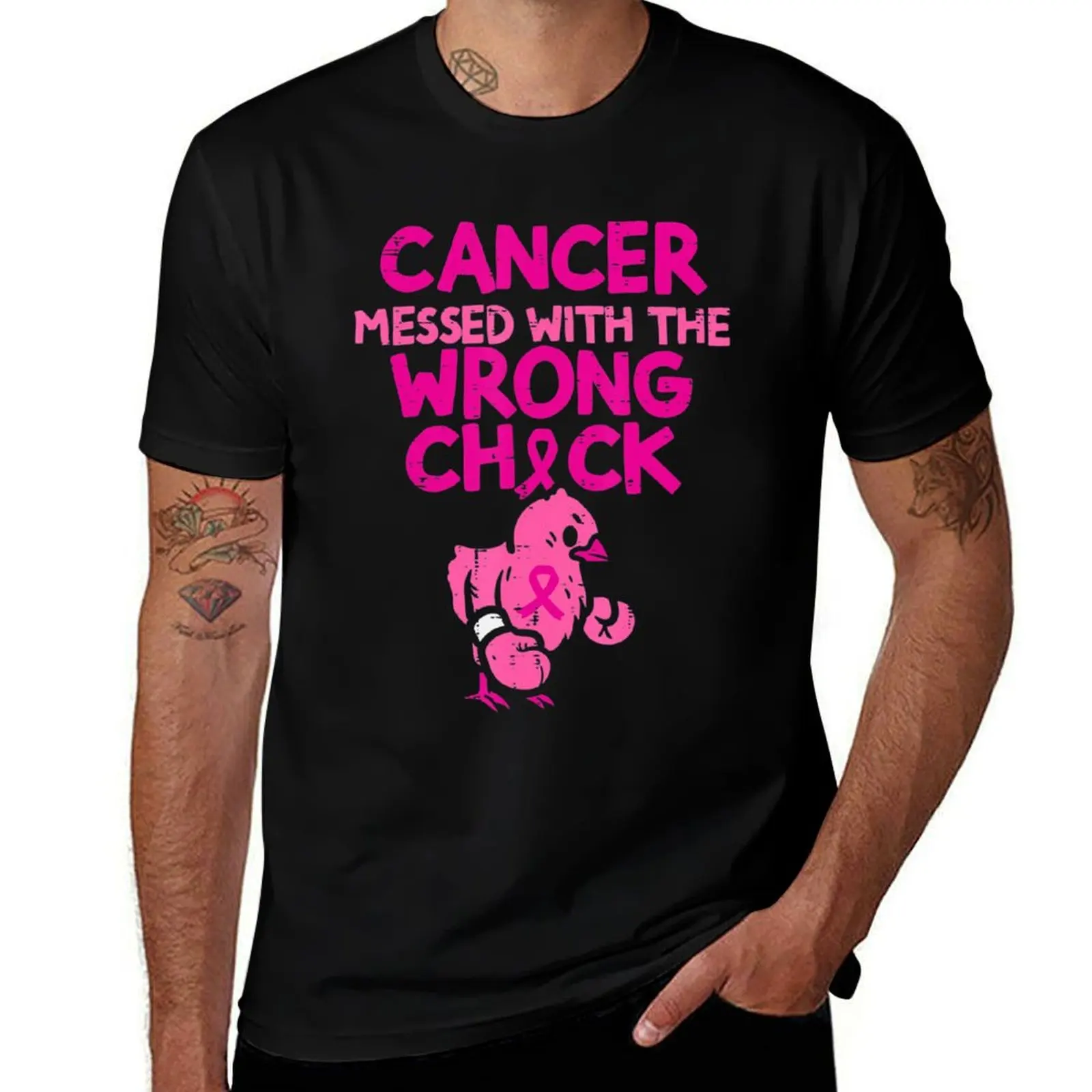 

Breast Cancer Wrong Chick Fun Awareness Survivor Women T-Shirt man t shirt heavy cotton t shirts with prints