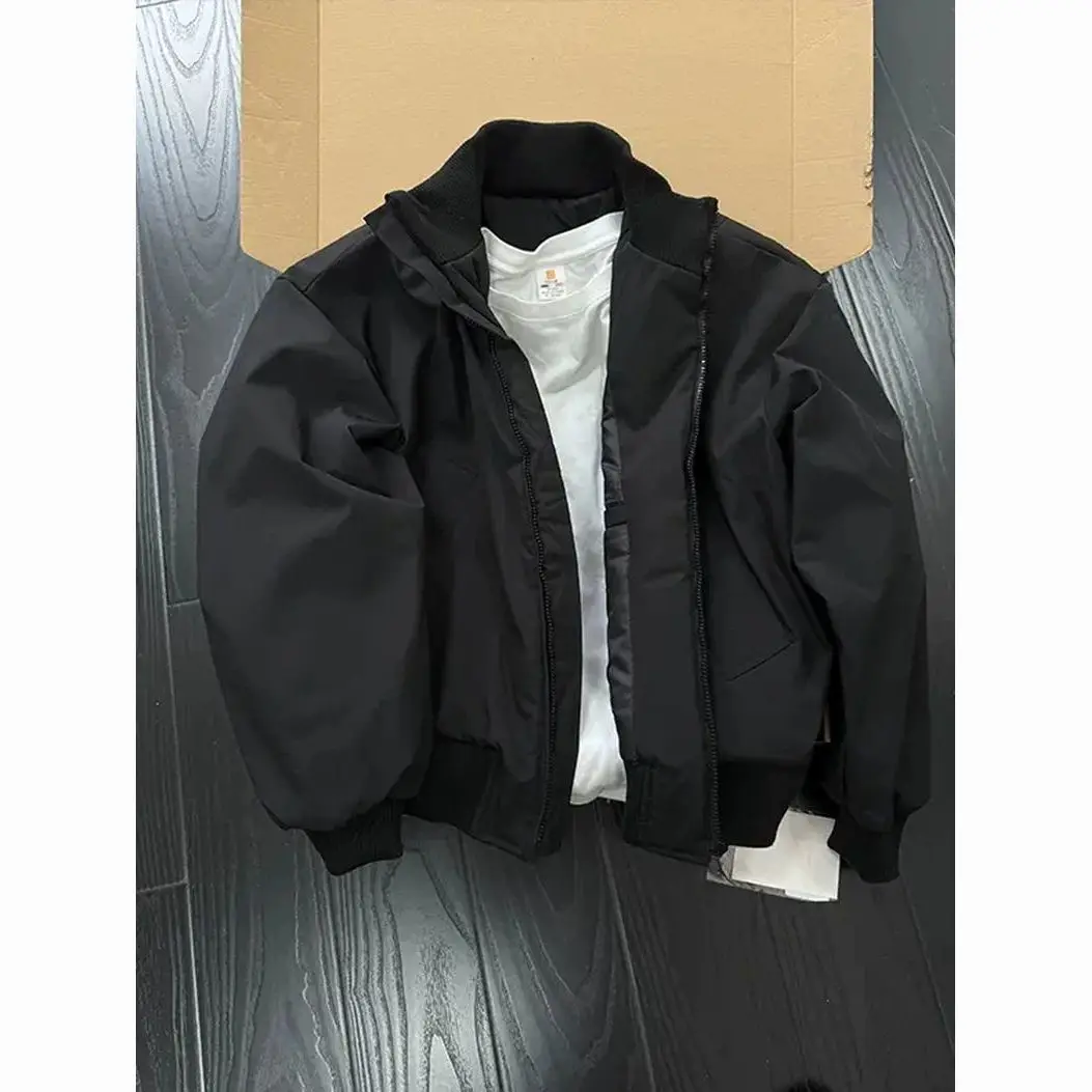 American Retro Winter Bomber Jackets for Men Classic Short Padding Jackets Coats Fashion Men's Parkas Men Winter Clothing