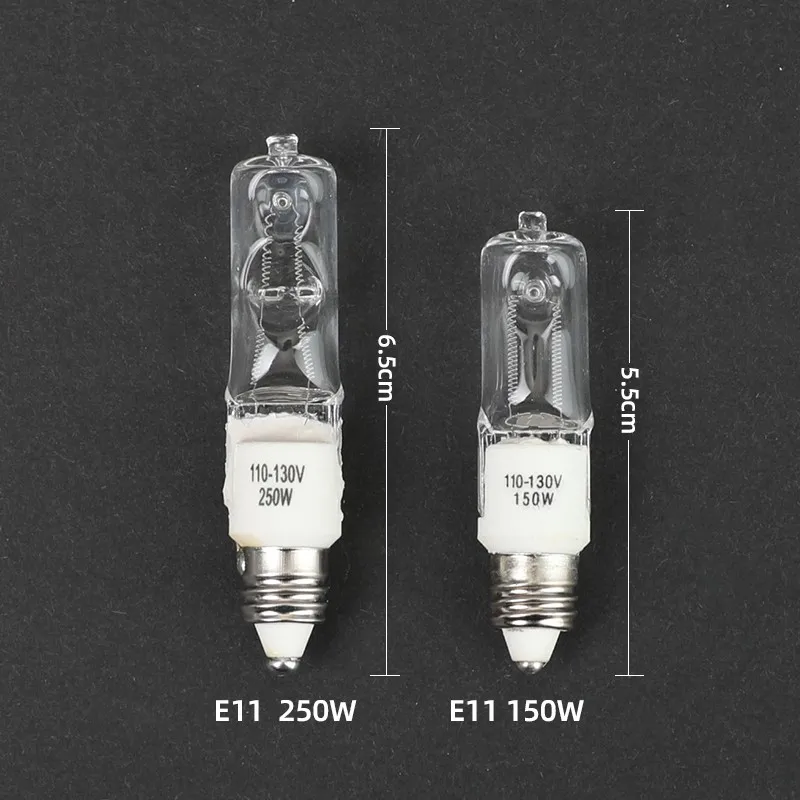 Imagem -02 - Hoenyfly jd Fotografia Flash Bulbo 150w 250w E11 27003000k 110v 220v Estúdio Lâmpada de Halogênio Luz Quente Branco Quartzo Cerâmico