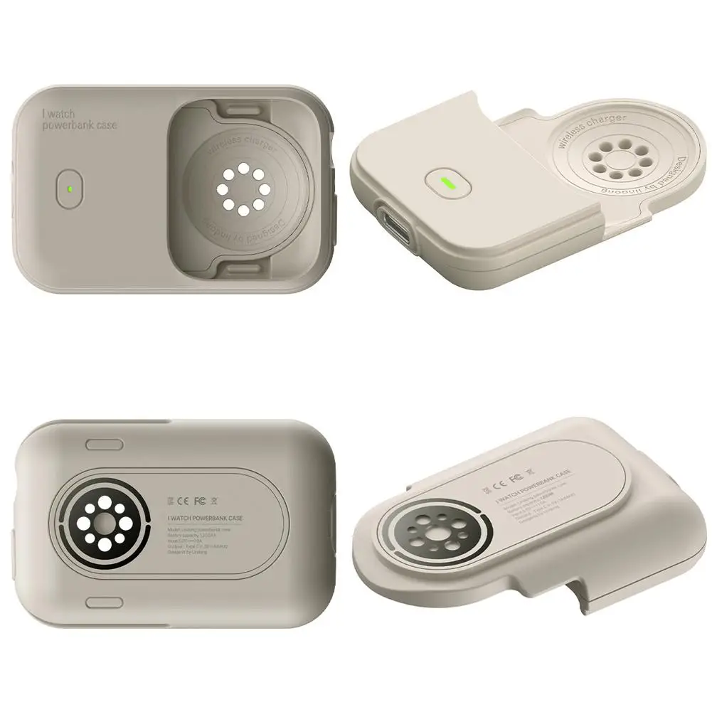 Carregador portátil sem fio power bank caso para apple watch 45mm 44mm bateria sobressalente power bank 1200mah viagem carregamento magnético
