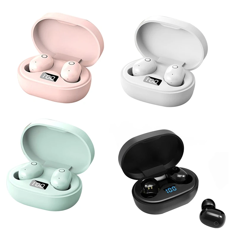 ABGZ-Wireless Bluetooth 5.0 Earbud IPX5 Water Sweat Proof Headphones Touch Controls, Smart LCD Charging Case 3D Stereo Bass