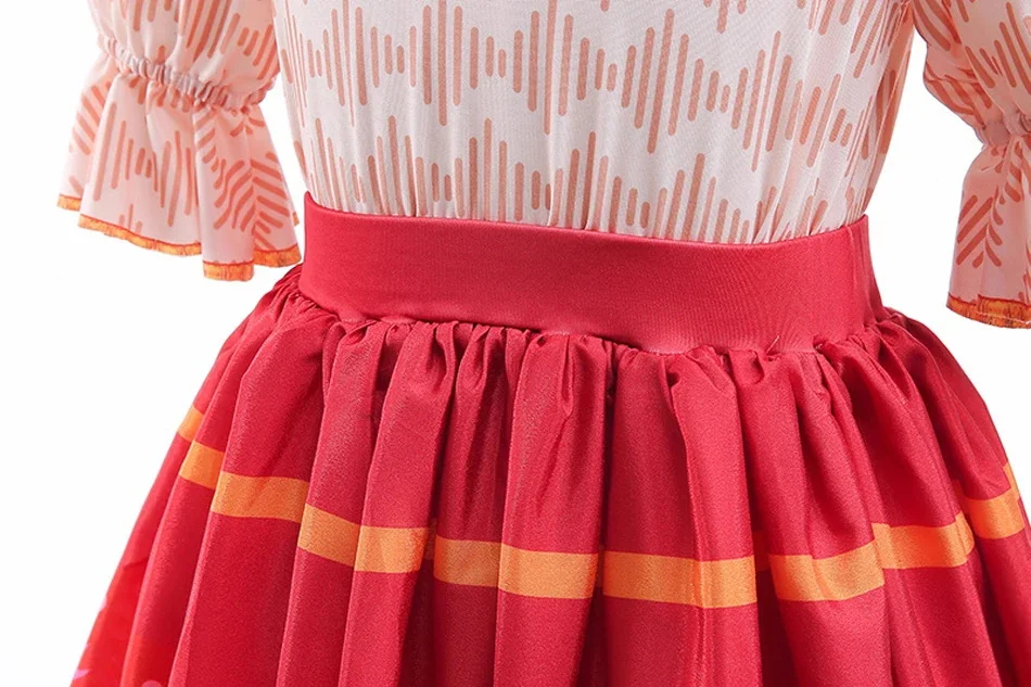 Encanto Sommer-Cosplay-Kleid mit Accessoires für Mädchen, Feenprinzessinnenkleid, Kindergeburtstagsgeschenk, Auftritts-Kostüm, Karnevalsparty – Detail 7