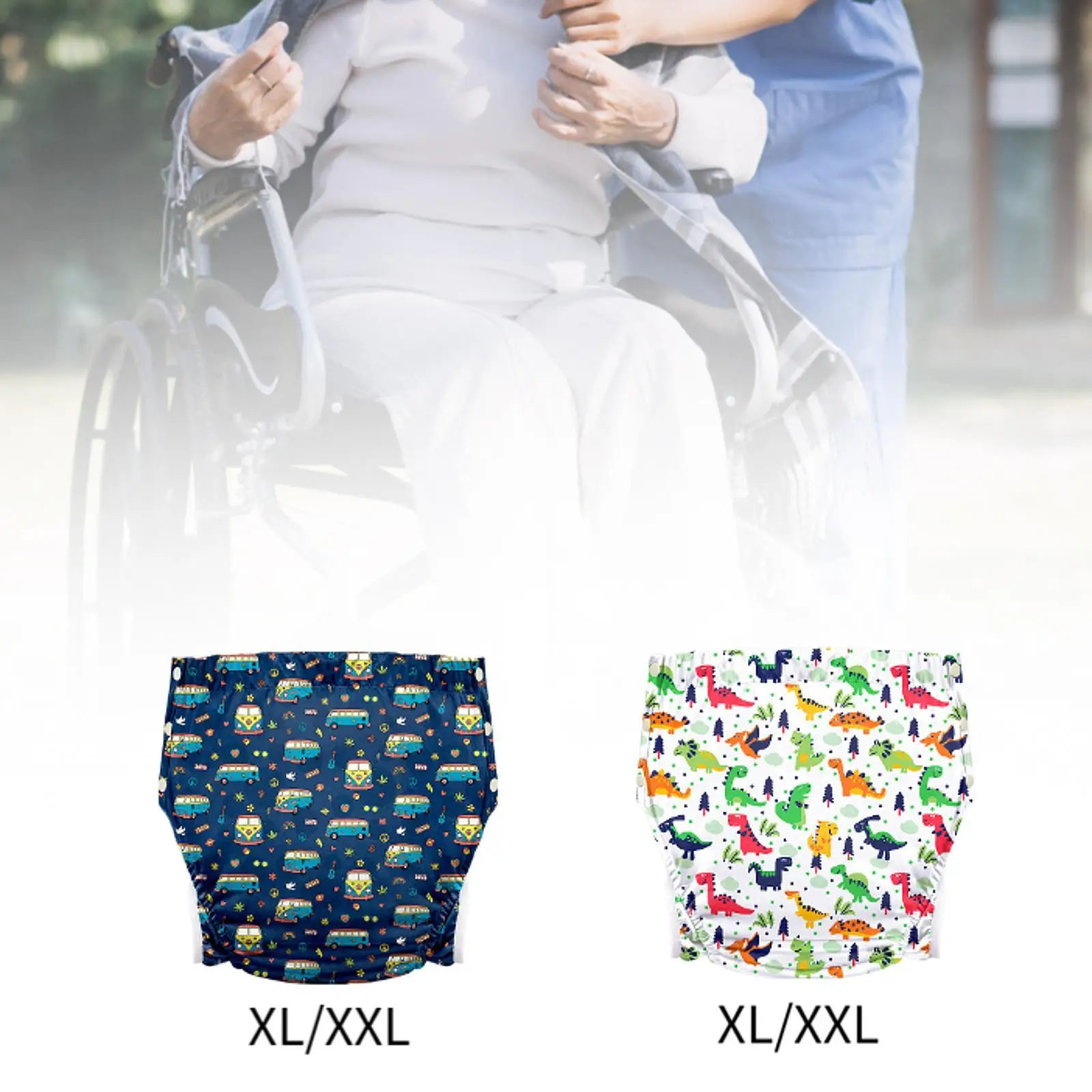 

Adults Cloth Diaper Adjustable Buckle Side Anti Leakage Briefs