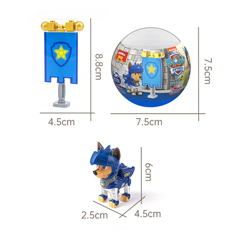 Paw Patrol Capsule Toys Building Blocks Banner Gacha Assembling Anime Figure Rescue Knights Rubble Chase Skye Marshall Kids Gift