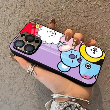 MINISO-Hot-B-BTS-S 手機殼,適用於 iPhone 17 16 15 14 Pro 13 12 11 Mini XR Max 6 8 7 Plus SE 17Air 玻璃設計保護套 8 最佳銷售 BTS iPhone手機殼 - №3