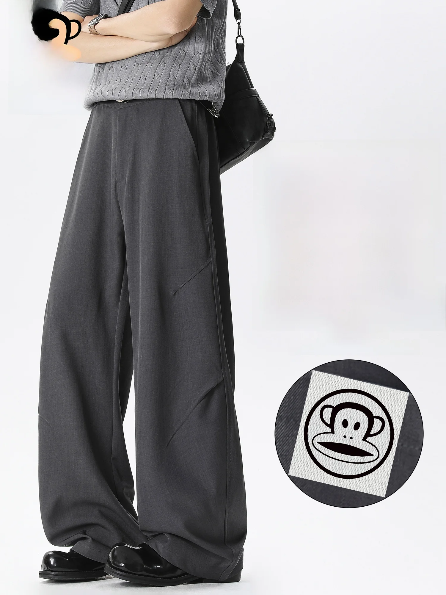 

Мужские брюки Paul Frank в американском ретро-стиле, весенние, свободные, прямые, широкие, повседневные, костюмные