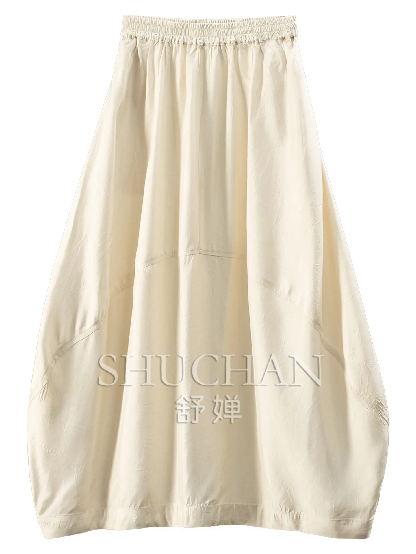 100% Acetic Acid Texture Elastic Waist Three-dimensional Lantern Skirt 89L7  Faldas Mujer Moda 2026