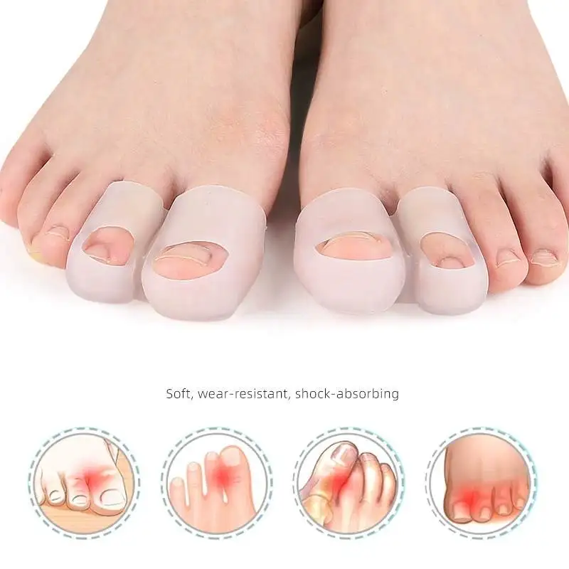 1/2Pairs Toe Separator Hammer Toe Corrector Bunion Protector Silicone Gel Bunion Protector Bunion Protector Fingers Splint 4