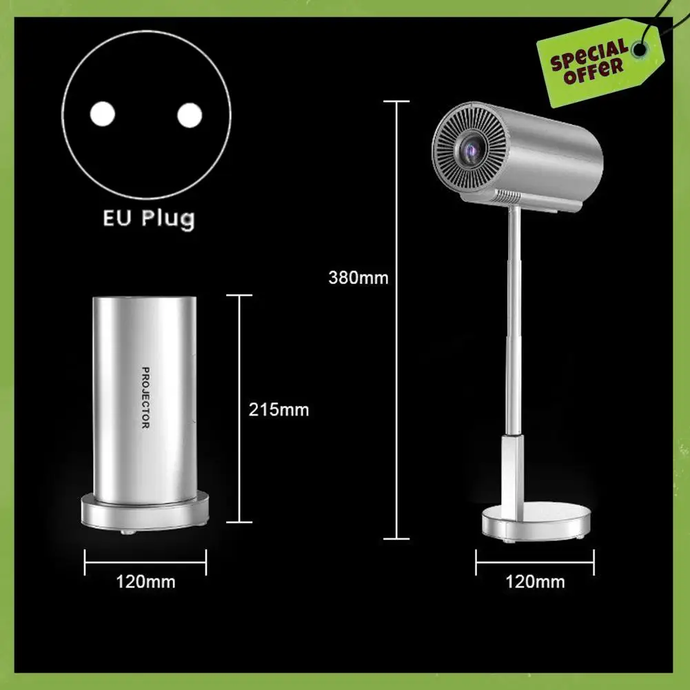 Leading-Mini 1080P Projektor Höhenverstellung Tragbare Unterstützung, USB, PC, TV Box EU-Stecker