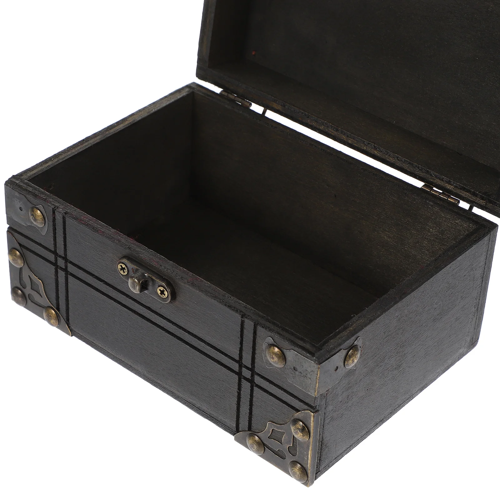 

Vintage Jewelry Box Wooden Storage Chest Trinket Keepsake Organizer Retro Treasure Box Decorative Gift Case Photo Prop