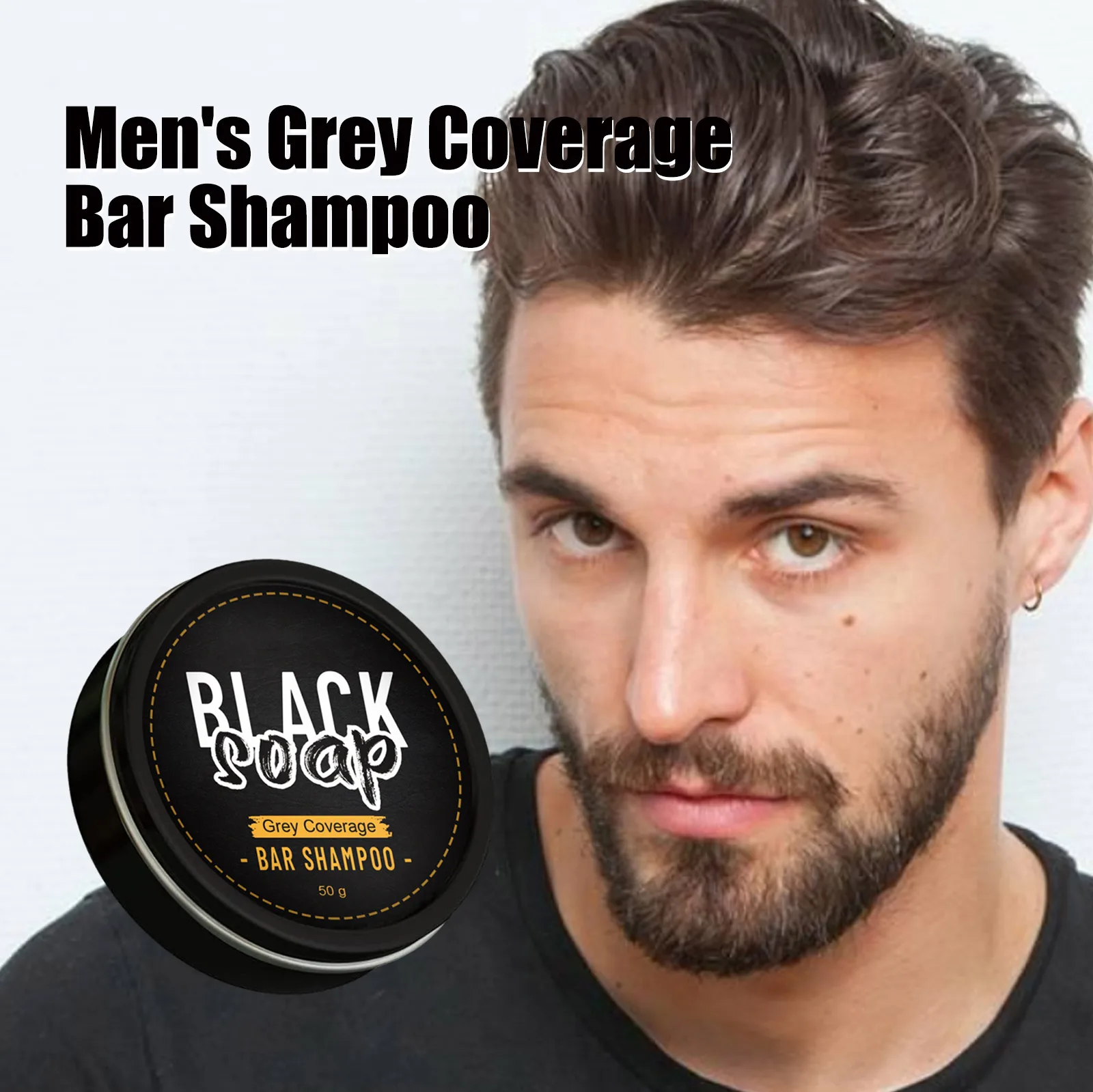 

Мужской шампунь-брусок - очищает волосы, питает и увлажняет, придает блеск черным волосам, уход за волосами, мужской шампунь-брусок