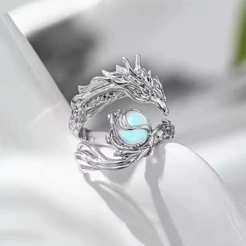 Game Honkai Star Rail Dan Heng Imbibitor Lunae Cosplay Ring Unisex Opening Adjustable Ring Jewelry Accessory Ornament Prop