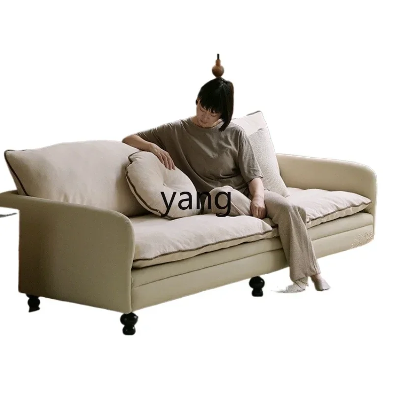 

LMM Minimalist down Sofa Color Matching Living Room Light Retro Straight Row Fabric Sofa