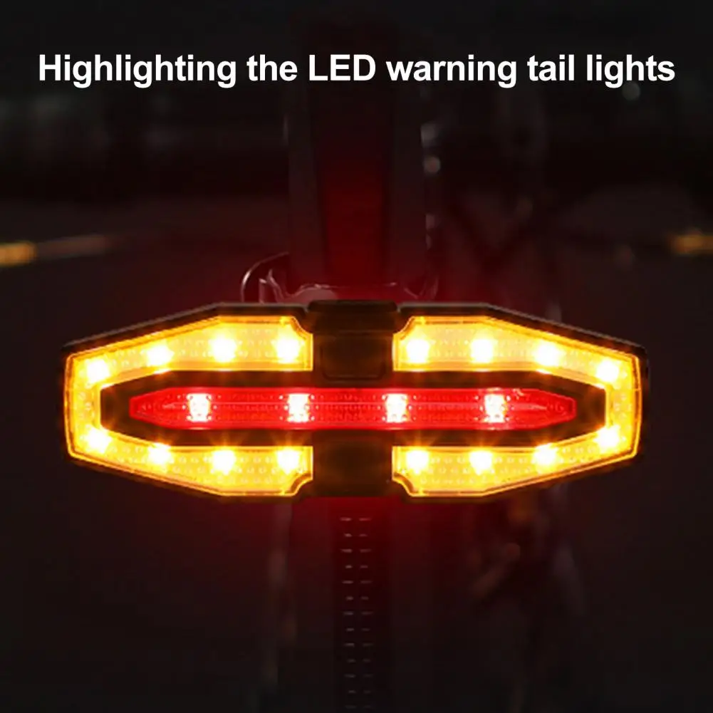 

Bicycle Tail Light LED Remote Control MTB Road Mountain Bike Turn Signal Lamp Waterproof Rechargeable Bike Warning Rear Lamp