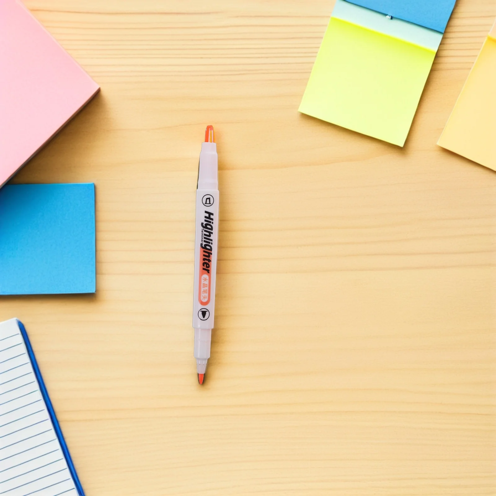 

6pcs Double Ended Highlighter Pens Transparent Tip Dual Tip Broad Fine Tips For Students Stationery Multi Colored Writing