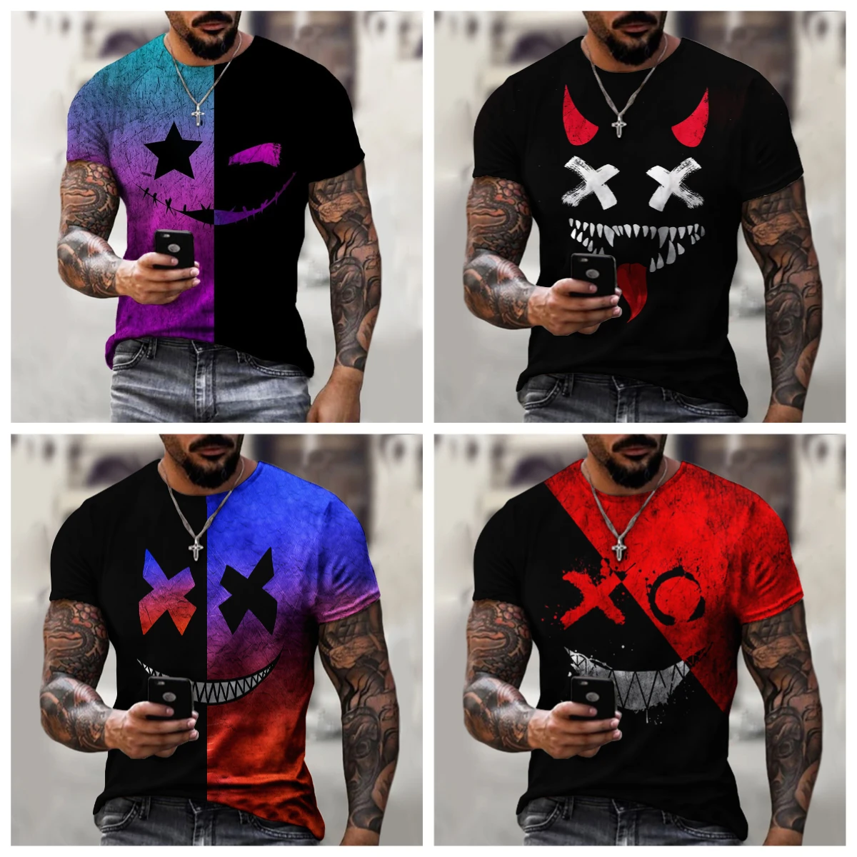 

3D Print Sports Quick-dry Breathable Men T-shirt Xoxo Casual Street Anime Harajuku Fashion Outdoor Short-sleeve Boy Top Clothing