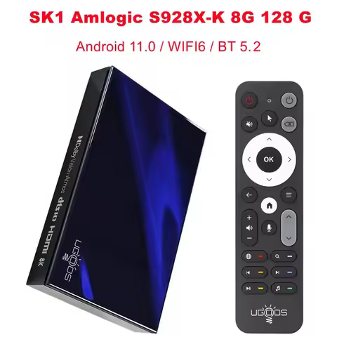 Ugoos SK1 Smart TV Box Amlogic S928X-K 8GB 128GB Android 11 Wifi 6 BT5.2 RJ45 1000M Lan 8K 4K HD Media Player Set Top Box