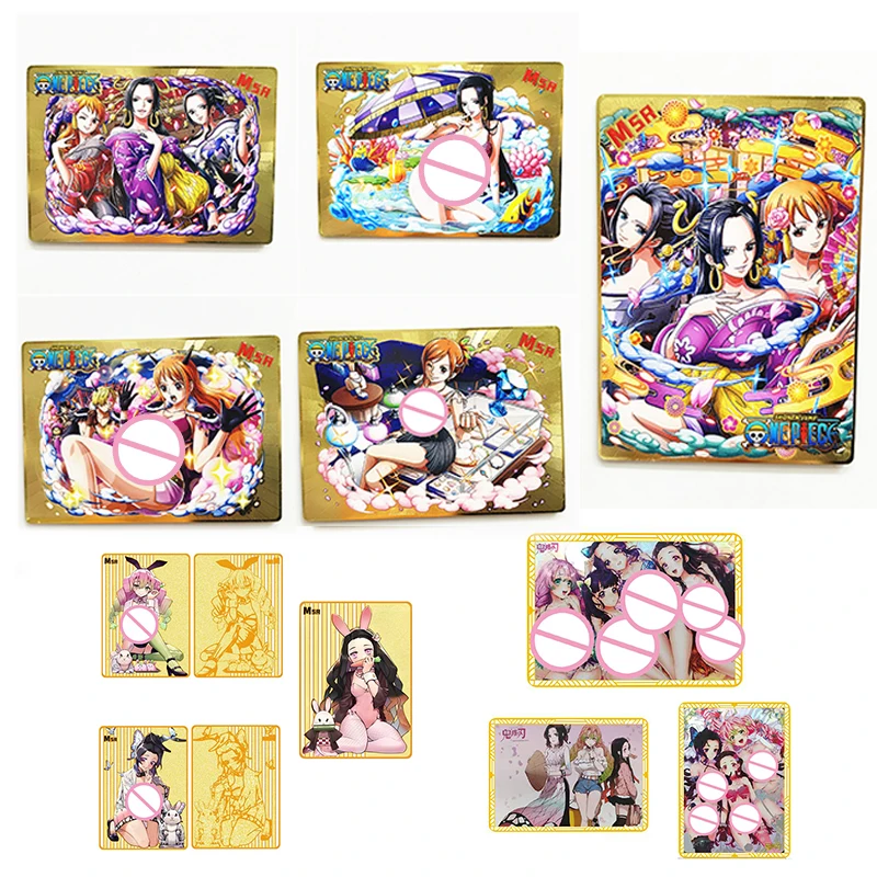 

Anime Goddess Story Boa Hancock Nami Kitagawa Marin Kochou Shinobu Kanroji Mitsuri Metal Cards Rare Boy's Toys Birthday Gifts