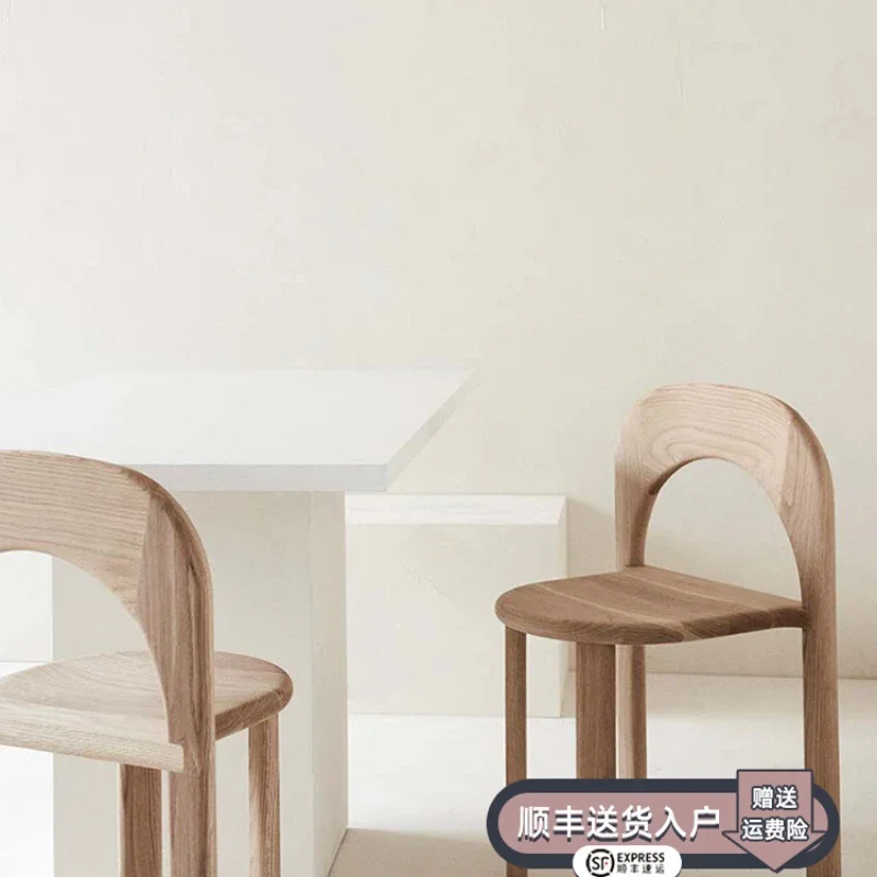 

Nordic solid wood Japanese simple modern backrest stackable stool Cafe B&B leisure dining chair Chair