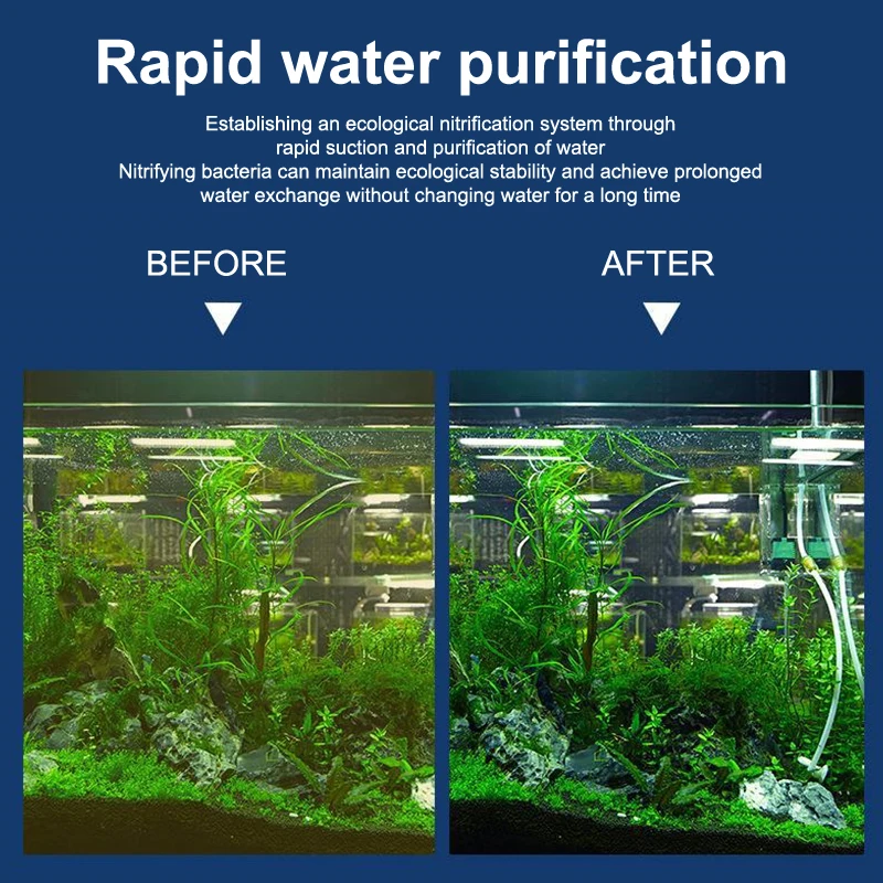 New 3In1 Aquarium Filter Pump Silent Fish Tank Submersible Air Oxygen Aerator Aquarium Air Pump Water Changer Pump Wave Maker
